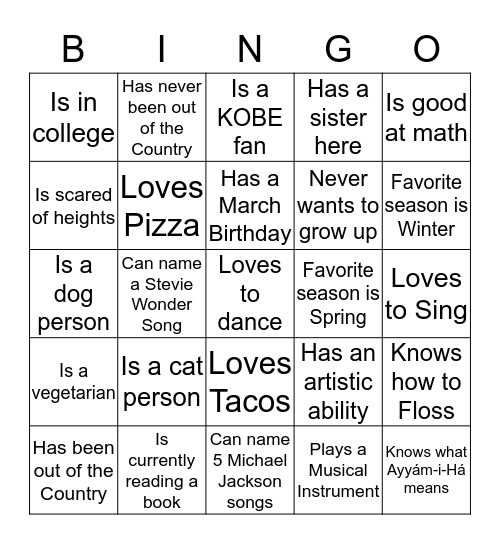 Bingo Card
