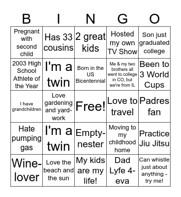 2020 Commerical Kickoff  Bingo Card