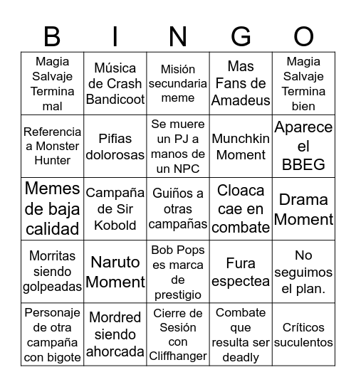 La campaña de Hernan Bingo Card