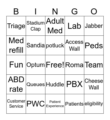 PWC Bingo Card