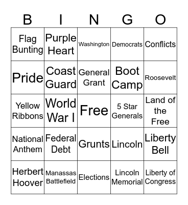 Independence Day Bingo!!! Bingo Card