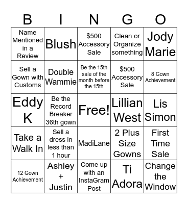 $50 Bingo Bonus Bingo Card