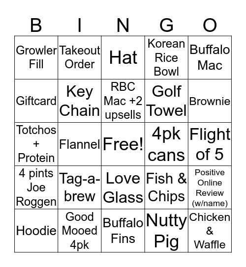 Railtown Bingo Card