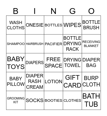 BABY SHOWER Bingo Card