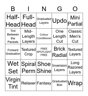 Sophomore Technique Bingo Card