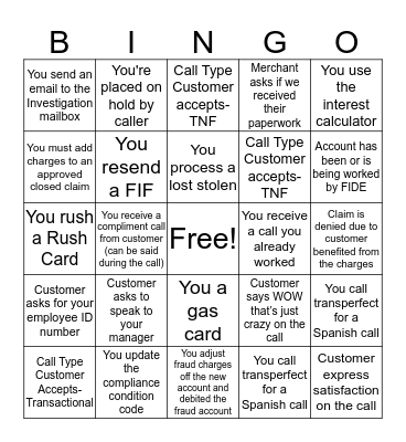 FII BINGO Card