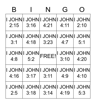 God is LOVE Bingo Card