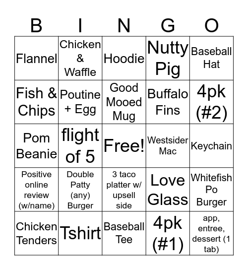 Railtown Bingo Card