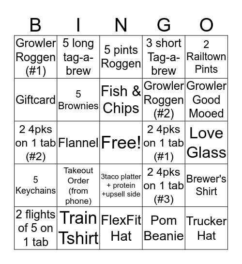 Harder Railtown Bingo Card