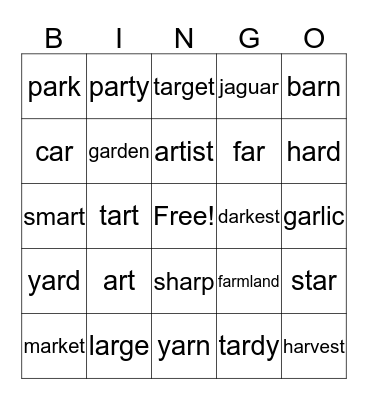 2nd R controlled ar Bingo Card