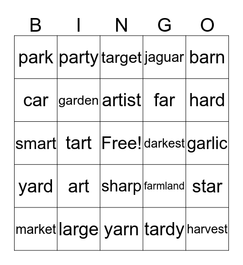 2nd R controlled ar Bingo Card