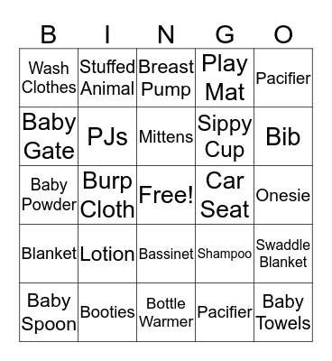 BABY SHOWER Bingo Card