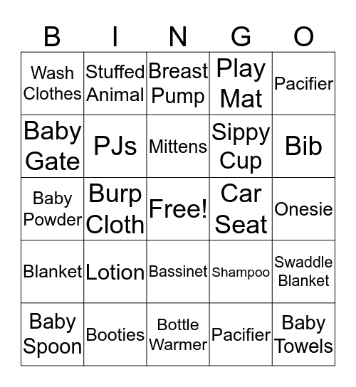 BABY SHOWER Bingo Card