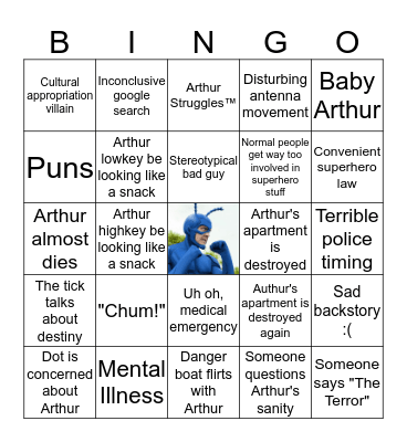 The Tick! Bingo Card