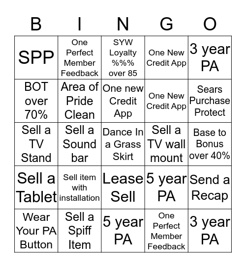 Luai Bingo - CE Bingo Card