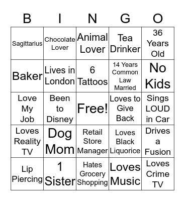 Holly’s Bingo Card