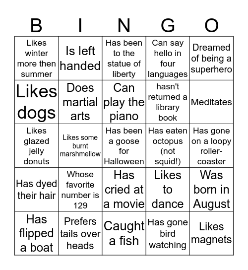 Find someone who.... Bingo Card