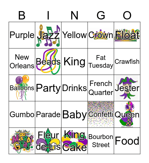 Mardi Gras, Baby! Bingo Card