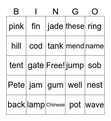 I can spell-2-unit 1~7 Bingo Card