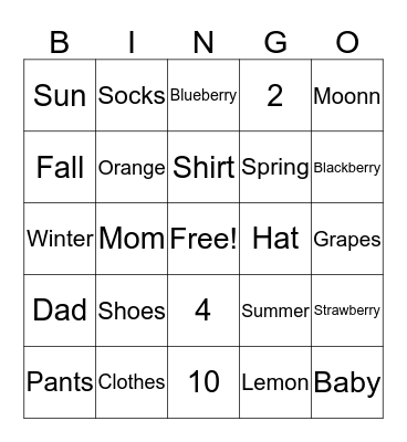 Review Bingo Card