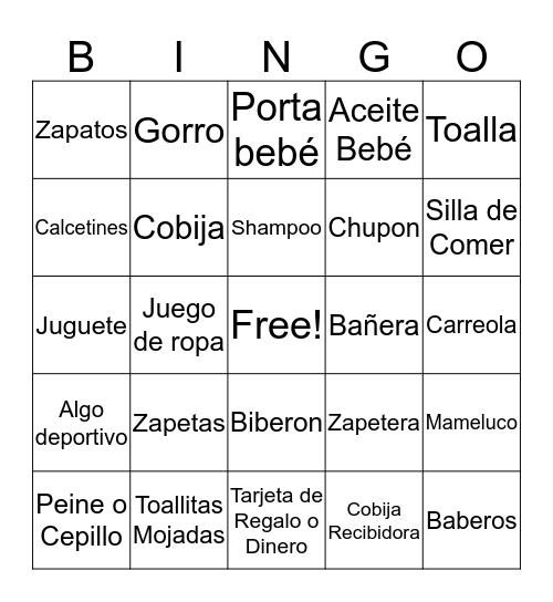 Santiago Bingo Card