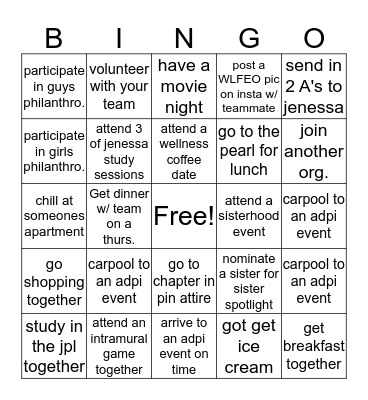 Pride Bingo-75% must attend Bingo Card