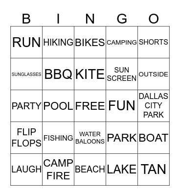ALEX'S SUMMER PARTY Bingo Card