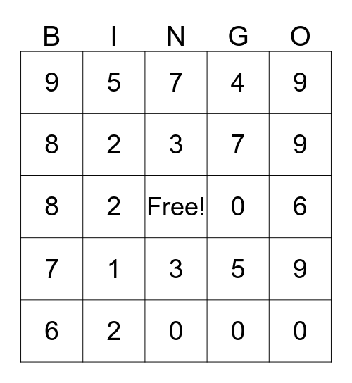 EXTREME Bingo! Bingo Card