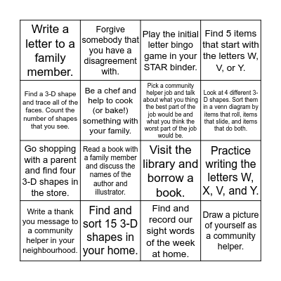 March Bingo! Bingo Card