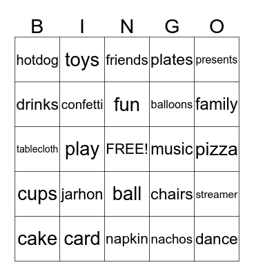 BIRTHDAY BINGO Card