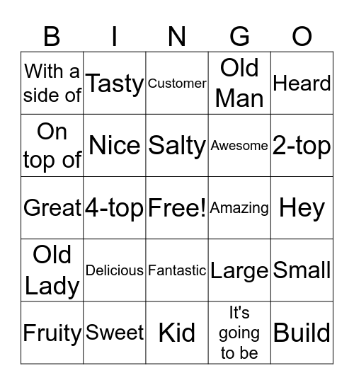 The Olde Pink House Bingo Card