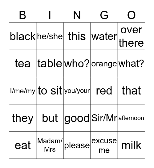 BINGO! Bingo Card