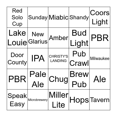 BEER BINGO Card