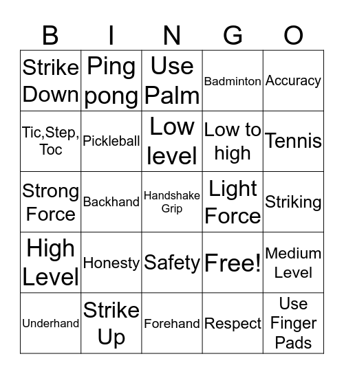 STRIKING BINGO Card