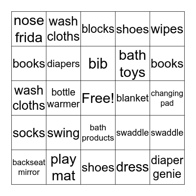 Baby Bingo Card