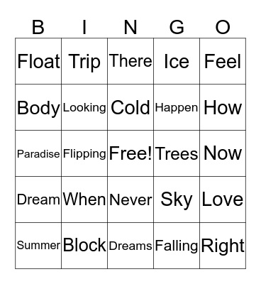 Trampoline by SHAED Bingo Card