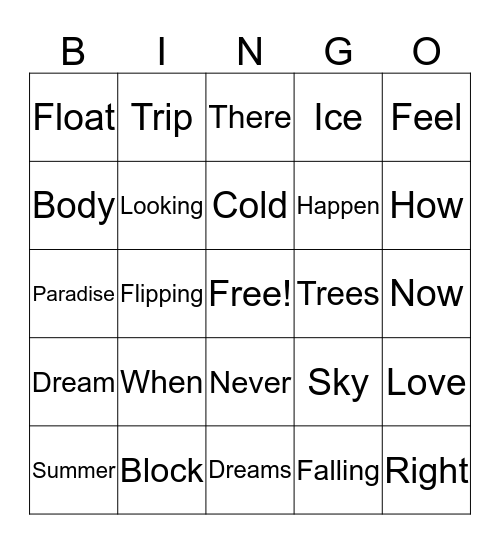 Trampoline by SHAED Bingo Card