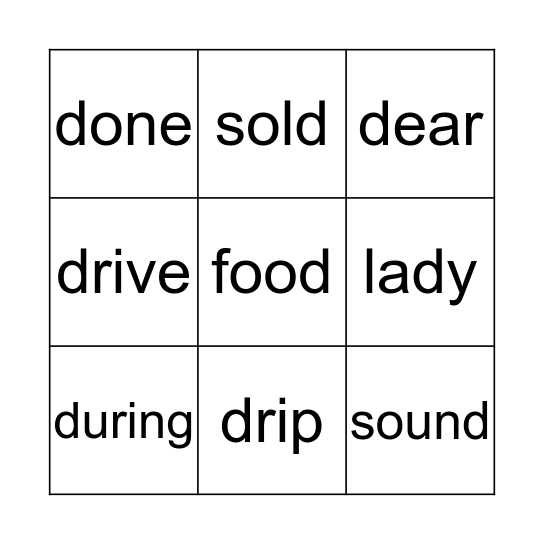 d / dd Bingo Card