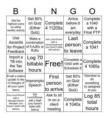March 2 - March 13 Bingo Card