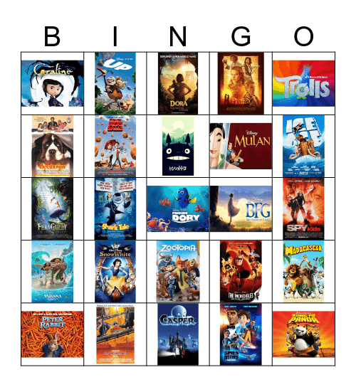 On The Silver Screen Bingo Card