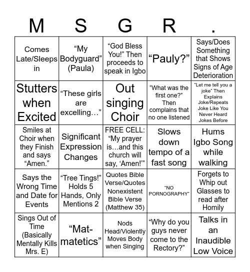 BINGO Card