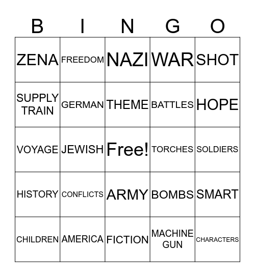 I Survived The Nazi Invasion Bingo Card