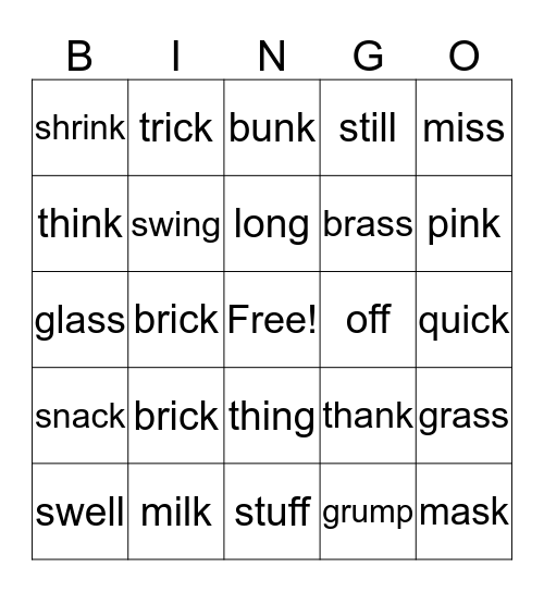 blend double ck endings Bingo Card