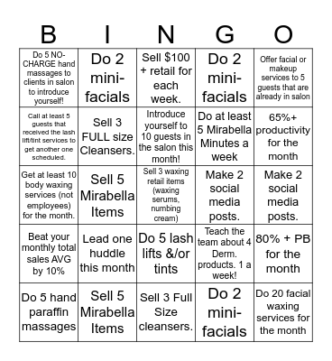 It’s your LUCKY Month  Bingo Card