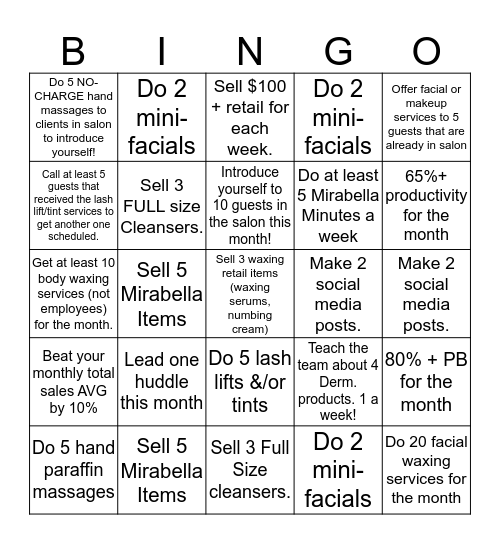 It’s your LUCKY Month  Bingo Card