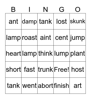 ENDING BLENDS Bingo Card