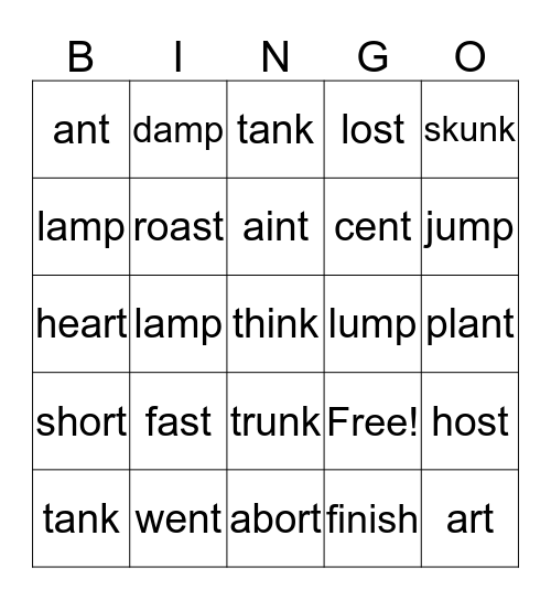 ENDING BLENDS Bingo Card