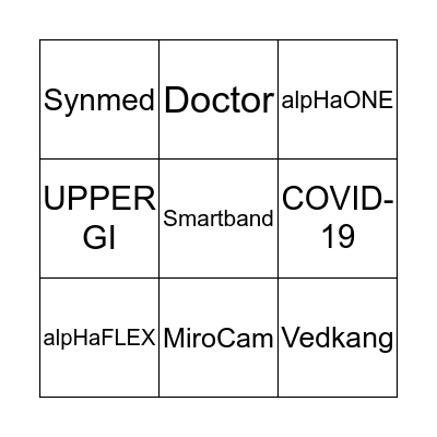 Synmed Bingo Card