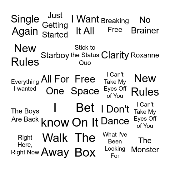 Round 3 Bingo Card