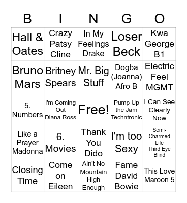 Bingo 3 Bingo Card